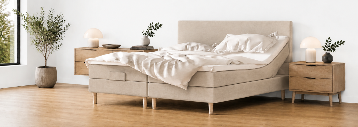 Unika elevationsseng 160/180x200 cm.&nbsp; &nbsp;Normalpris 29998,-&nbsp; &nbsp;Nu kun 14999,-
