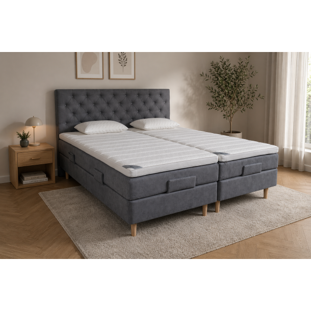 Nature elevationsseng 180x210 cm. med Latex madrasser og Cool latex topmadras