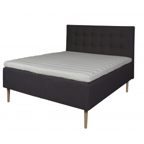 Boxmadras Nordmark 140x200 cm. mrkegr med latexpolstring og bamboo latex topmadras