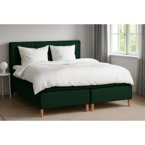 Corsica DF Kontinentalseng 180x200 cm. - TEMPRAKON COOL top - GRATIS Trenset gavl - farve Grn