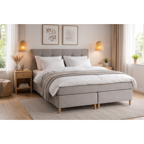 Corsica Kontinentalseng 180x200 cm. farve Sand - GRATIS Trenset gavl