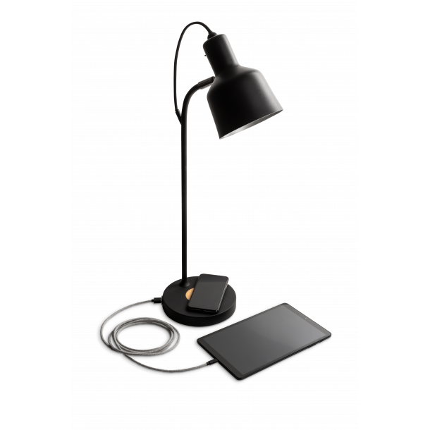 Forbandet Accepteret Følelse Jensen Add On bordlampe med trådløs opladning og USB stik
