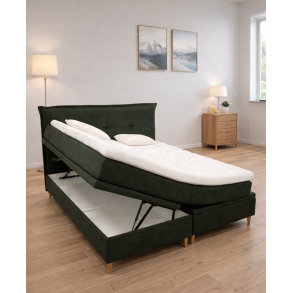 C & B Kontinental magasinseng 210x210 cm. med 2-delt madras med latexpolstring og Cool Plus top