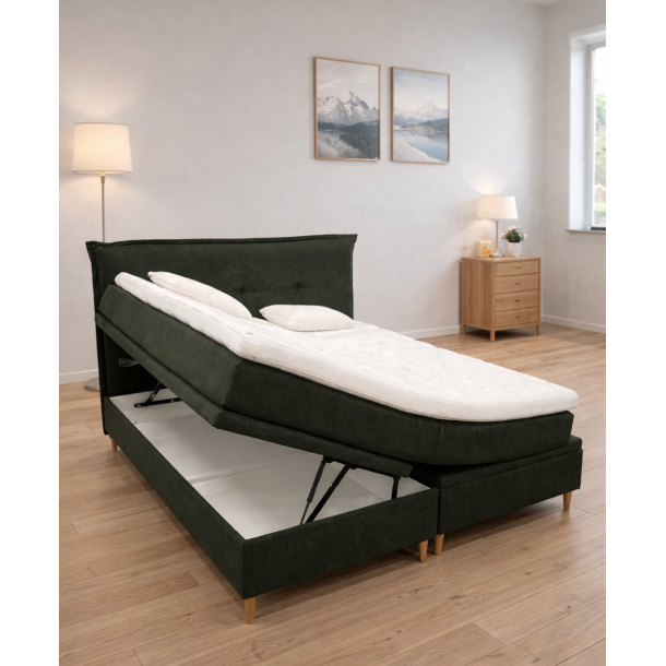 C &amp; B Kontinental magasinseng 210x210 cm. med 2-delt madras med latexpolstring og Cool Plus top