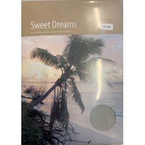 H-kuvertlagen bomuldspercale til topmadrasser med split i hoved- og fodende - Sweet Dreams