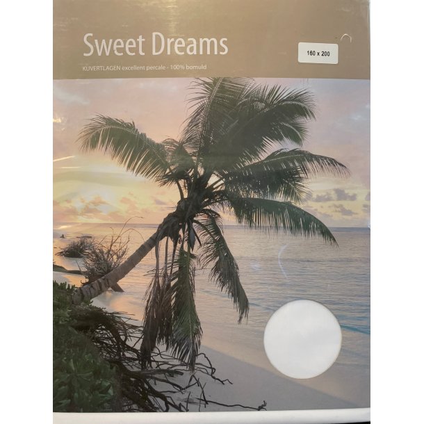 Kuvertlagen bomuldspercale 160x200 cm. hvid - Sweet Dreams