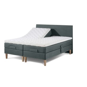 Lama Premium elevationsseng 160x200 cm. med Sense+ fjedre og latex topmadras med antibakteriel strik