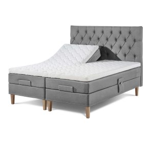 Lama Premium elevationsseng 180x210 cm. med Sense+ fjedre og latex topmadras med antibakteriel strik