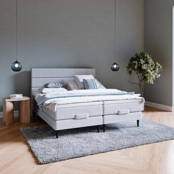 Karma Lux 16 elevationsseng 160x200 cm. med Bamboo topmadras - GRATIS Plain gavl