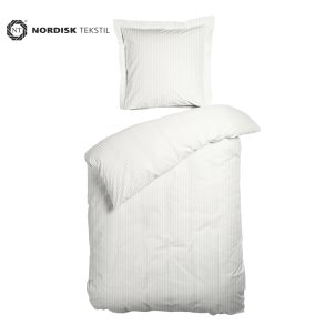 Senget�j bomuld Monza hvid 140x220 og pudebetr�k 63x60 fra Nordisk Tekstil - Jacquardv�vet