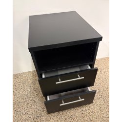 Dane sengebord sort ask melamin med 2 skuffer