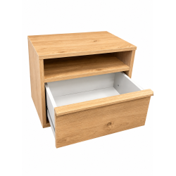 Sengebord Hana med 1 skuffe nederst - eg look - v�gmontering