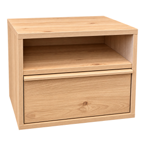 Sengebord Hana med 1 skuffe nederst - eg look - v�gmontering