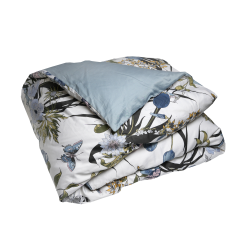Quilts of Denmark sengest Living Garden Blue satin 140x200 + pudebetrk 60x63 - TC 300