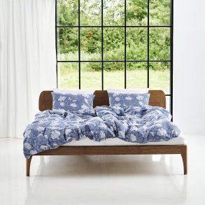 Senget�j GOTS �kologisk bomuld - satin Dugg bl� 140x200 og pudebetr�k 63x60 fra Nordisk Tekstil