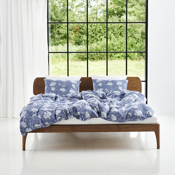 Senget�j GOTS �kologisk bomuld - satin Dugg bl� 140x200 og pudebetr�k 63x60 fra Nordisk Tekstil