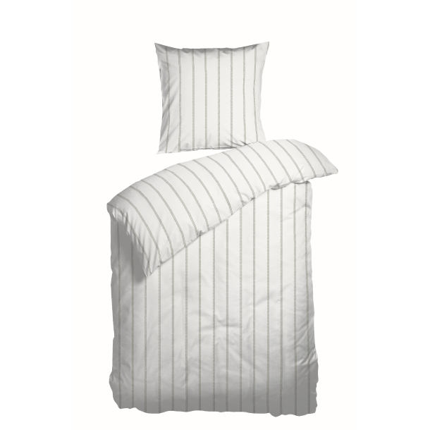 Sengetj kologisk bomuldssatin Flow Beige 140x220 og pudebetrk 63x60 fra Night &amp; Day - TC300