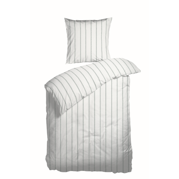 Sengetj Flow Green kologisk bomuldssatin 140x200 + pudebetrk 63x60 fra Night &amp; Day - TC300