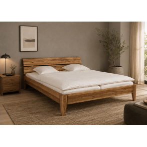 Sengeramme Easy Sleep Eg olie massiv tr� med 2-delt gavl fra Tj�rnbo