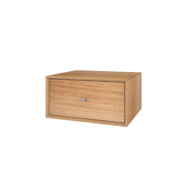 Wood Box sengebord eg olieret med 1 skuffe - b. 39,4 x h. 19,8 cm.