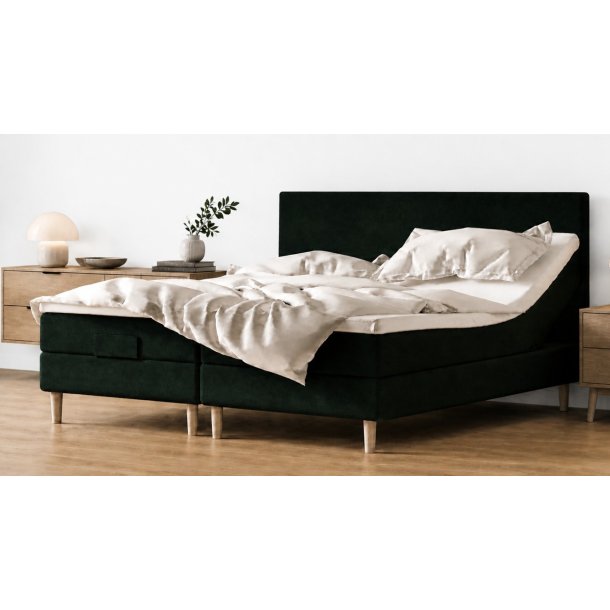 Elevationsseng Unika High 180x210 cm. med vaskbar latex topmadras